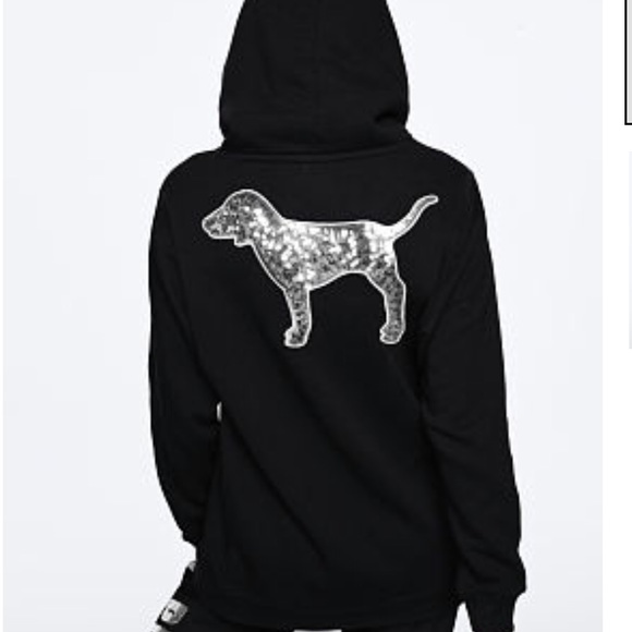 🚫SOLD🚫 PINK Black/Silver Sequin Pullover Hoodie - Picture 2 of 7